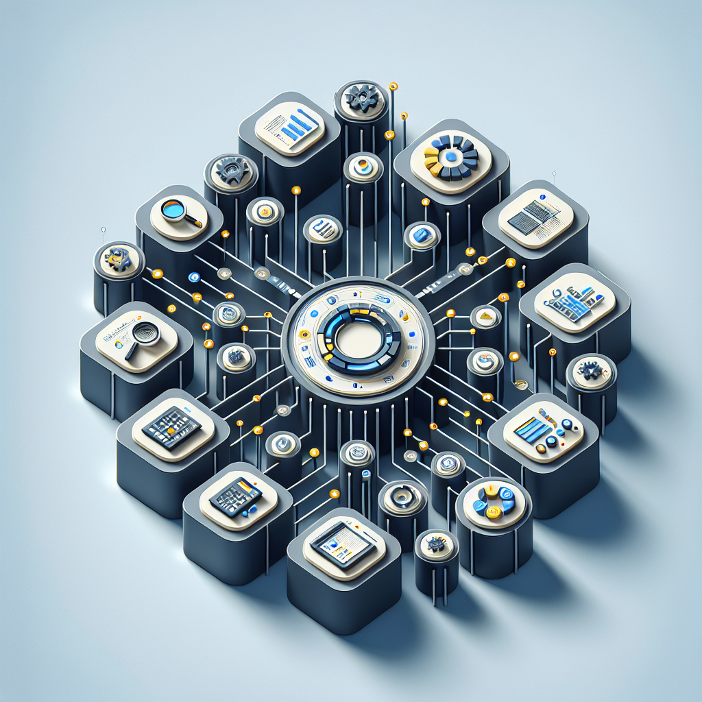 Ilustração de funcionalidades do Protheus.